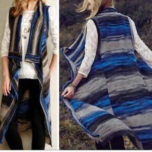 ANTHROPOLOGIE MOTH Sleeveless Space Dye Long Open Cardigan Size XS/S Petite